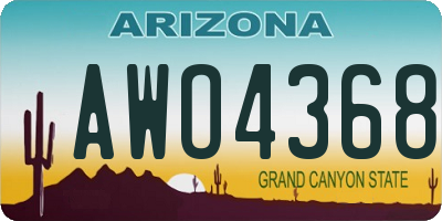 AZ license plate AWO4368