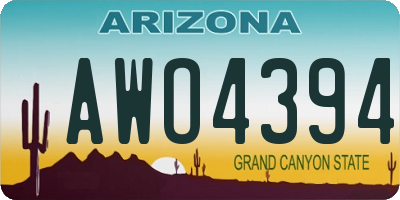AZ license plate AWO4394