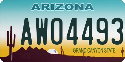 AZ license plate AWO4493