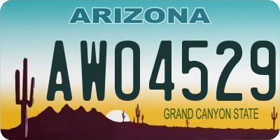 AZ license plate AWO4529