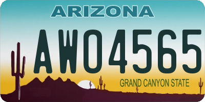 AZ license plate AWO4565
