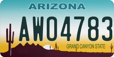 AZ license plate AWO4783
