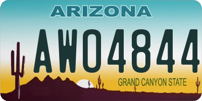 AZ license plate AWO4844