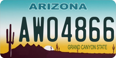 AZ license plate AWO4866