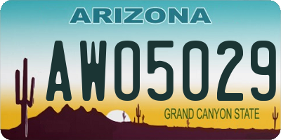 AZ license plate AWO5029