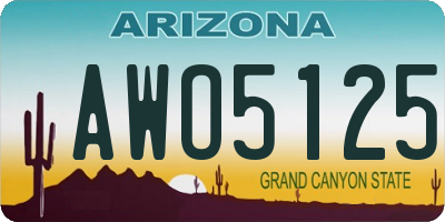 AZ license plate AWO5125