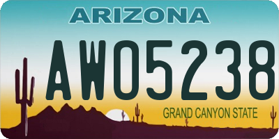 AZ license plate AWO5238