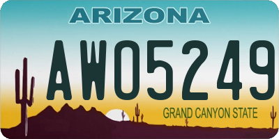 AZ license plate AWO5249