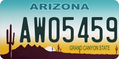 AZ license plate AWO5459