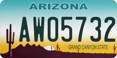 AZ license plate AWO5732