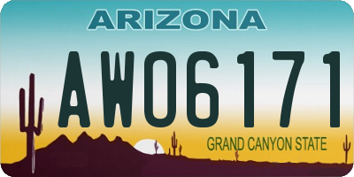 AZ license plate AWO6171