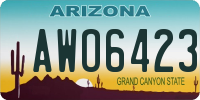 AZ license plate AWO6423