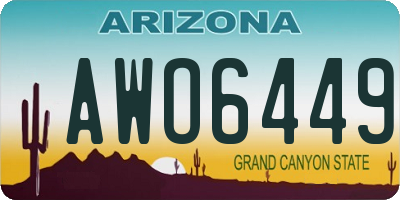 AZ license plate AWO6449