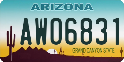 AZ license plate AWO6831