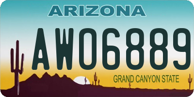 AZ license plate AWO6889