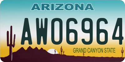 AZ license plate AWO6964