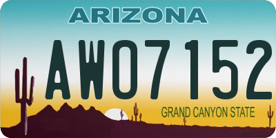 AZ license plate AWO7152