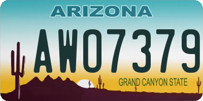 AZ license plate AWO7379