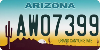 AZ license plate AWO7399