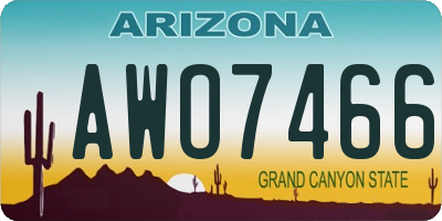 AZ license plate AWO7466