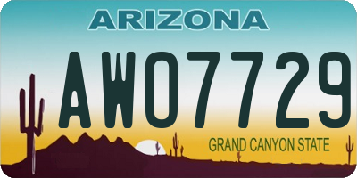 AZ license plate AWO7729