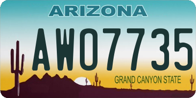 AZ license plate AWO7735