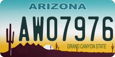 AZ license plate AWO7976