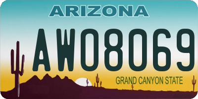 AZ license plate AWO8069