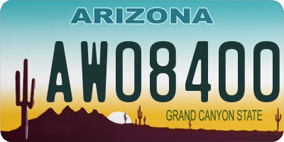 AZ license plate AWO8400