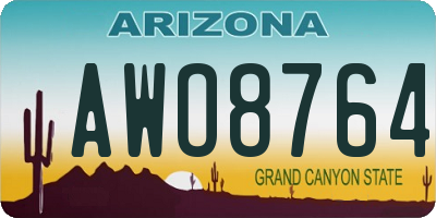 AZ license plate AWO8764