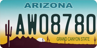 AZ license plate AWO8780