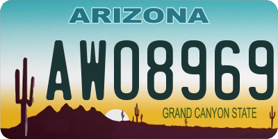 AZ license plate AWO8969