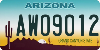 AZ license plate AWO9012