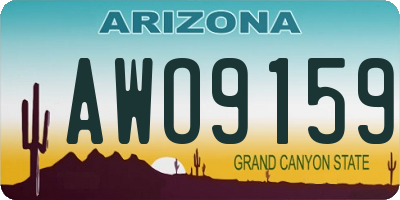 AZ license plate AWO9159