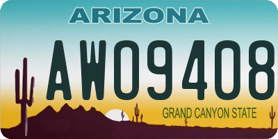 AZ license plate AWO9408