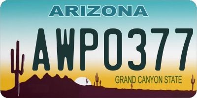 AZ license plate AWP0377