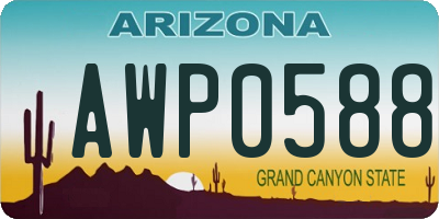 AZ license plate AWP0588