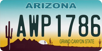 AZ license plate AWP1786