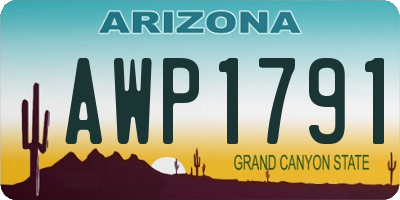 AZ license plate AWP1791