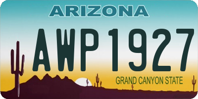 AZ license plate AWP1927