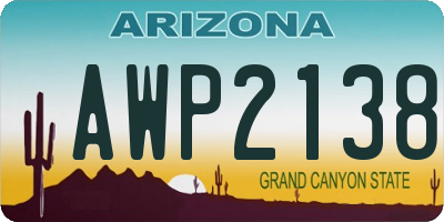 AZ license plate AWP2138