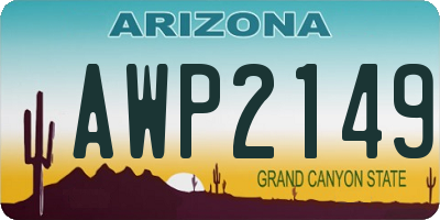 AZ license plate AWP2149