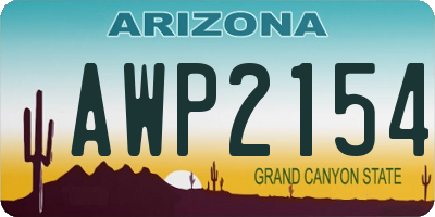 AZ license plate AWP2154
