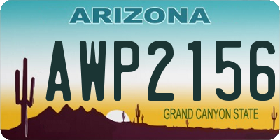 AZ license plate AWP2156