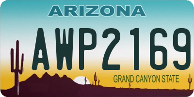 AZ license plate AWP2169