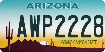 AZ license plate AWP2228