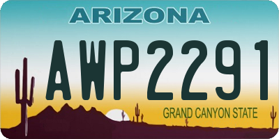 AZ license plate AWP2291