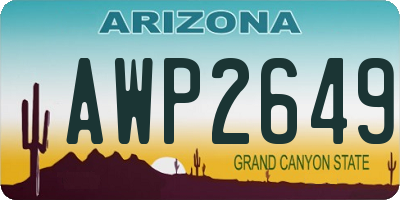AZ license plate AWP2649