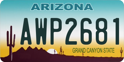 AZ license plate AWP2681