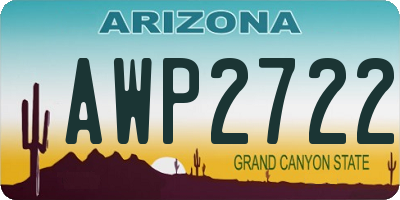 AZ license plate AWP2722